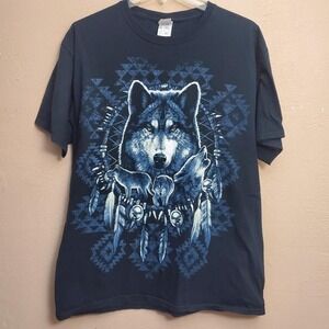 Wolf Dream Catcher Art Print T Shirt